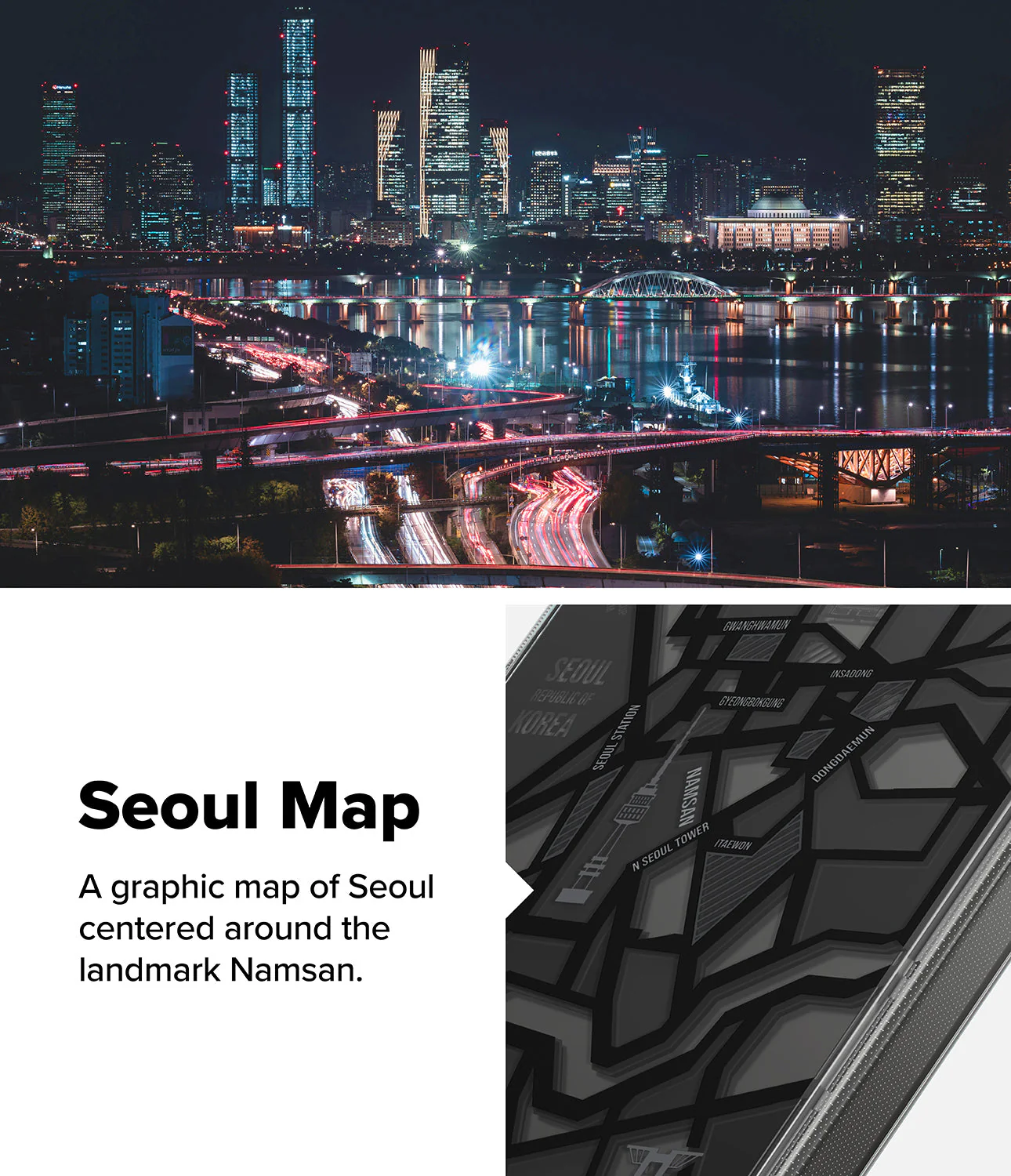 FUSION DESIGN SEOUL MAP BLACK - S25 Ultra