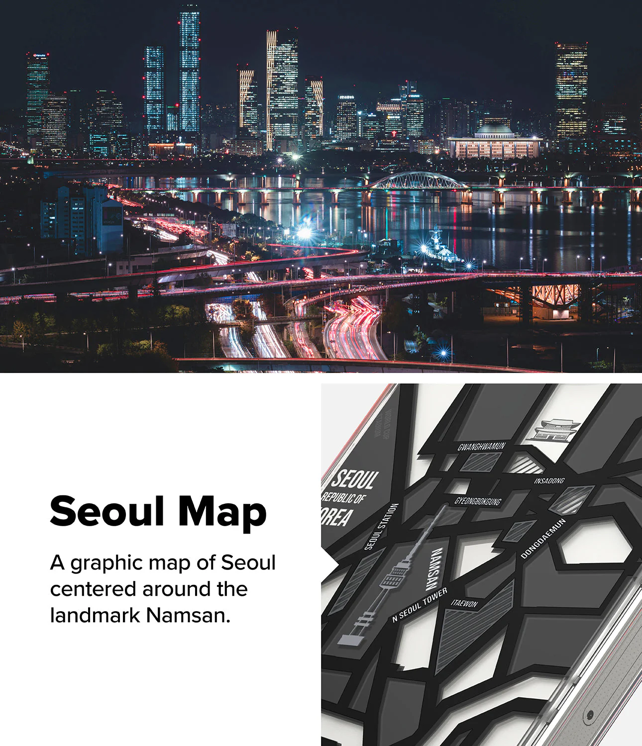 FUSION DESIGN SEOUL MAP BLACK - 16 Pro Max